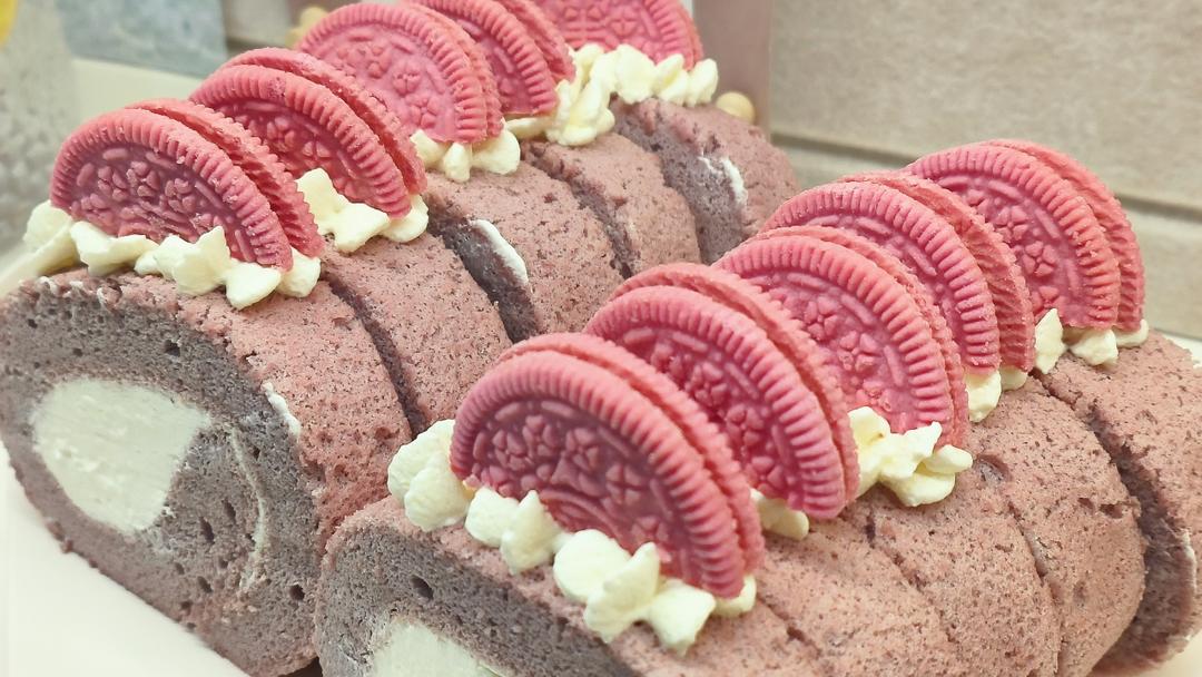 奥利奥葡萄蛋糕卷