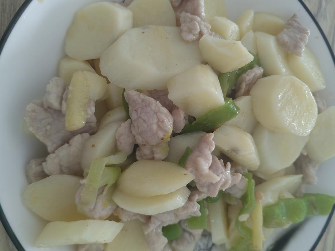 好吃到光盘的山药炒肉片