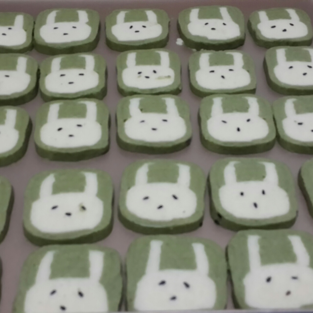 抹茶兔兔曲奇（比熊猫简单！超详细实物图+超良心手绘图）