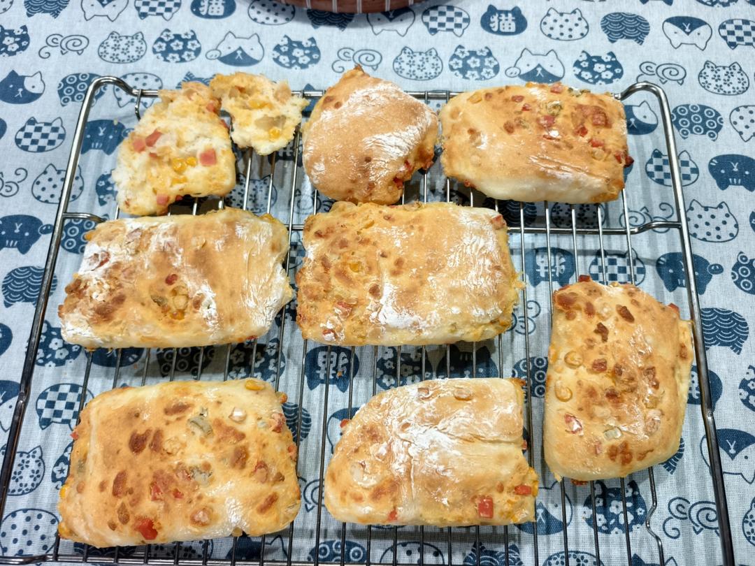 【ciabatta】家庭版恰巴塔，软乎乎的拖鞋面包