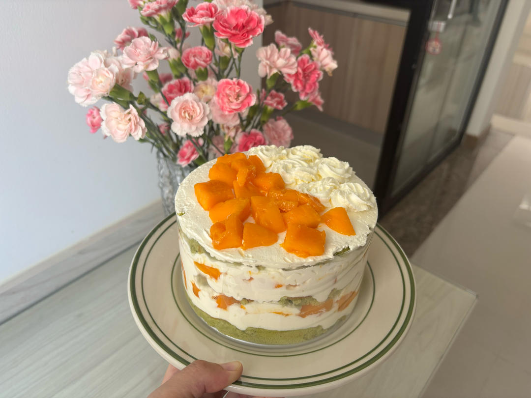 超清新｜斑斓椰香奶冻蛋糕卷｜卷不裂