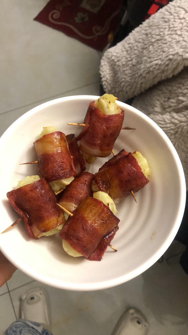 馋哭隔壁小孩❗️土豆新吃🔥照烧土豆泥培根卷