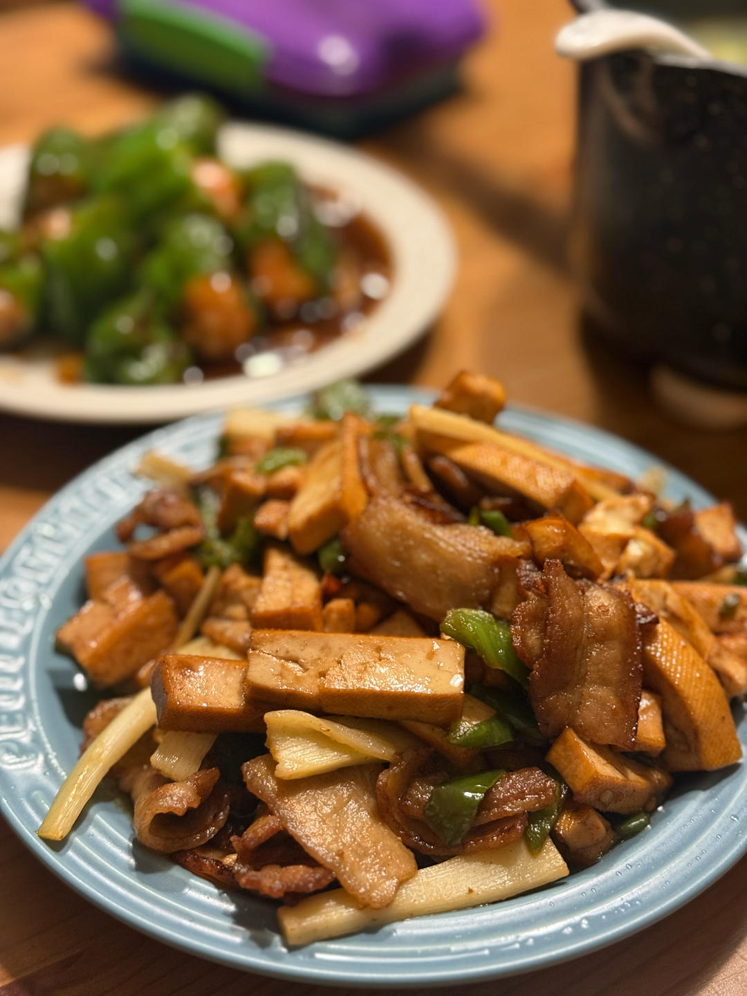 青椒五花肉炒香干