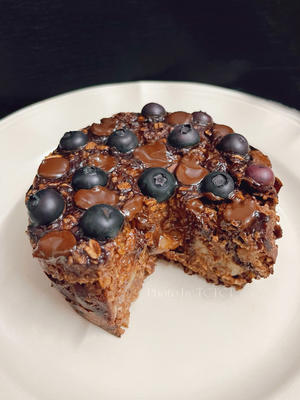蓝莓燕麦蛋糕0糖油0面粉减脂期解馋甜品的做法 步骤11