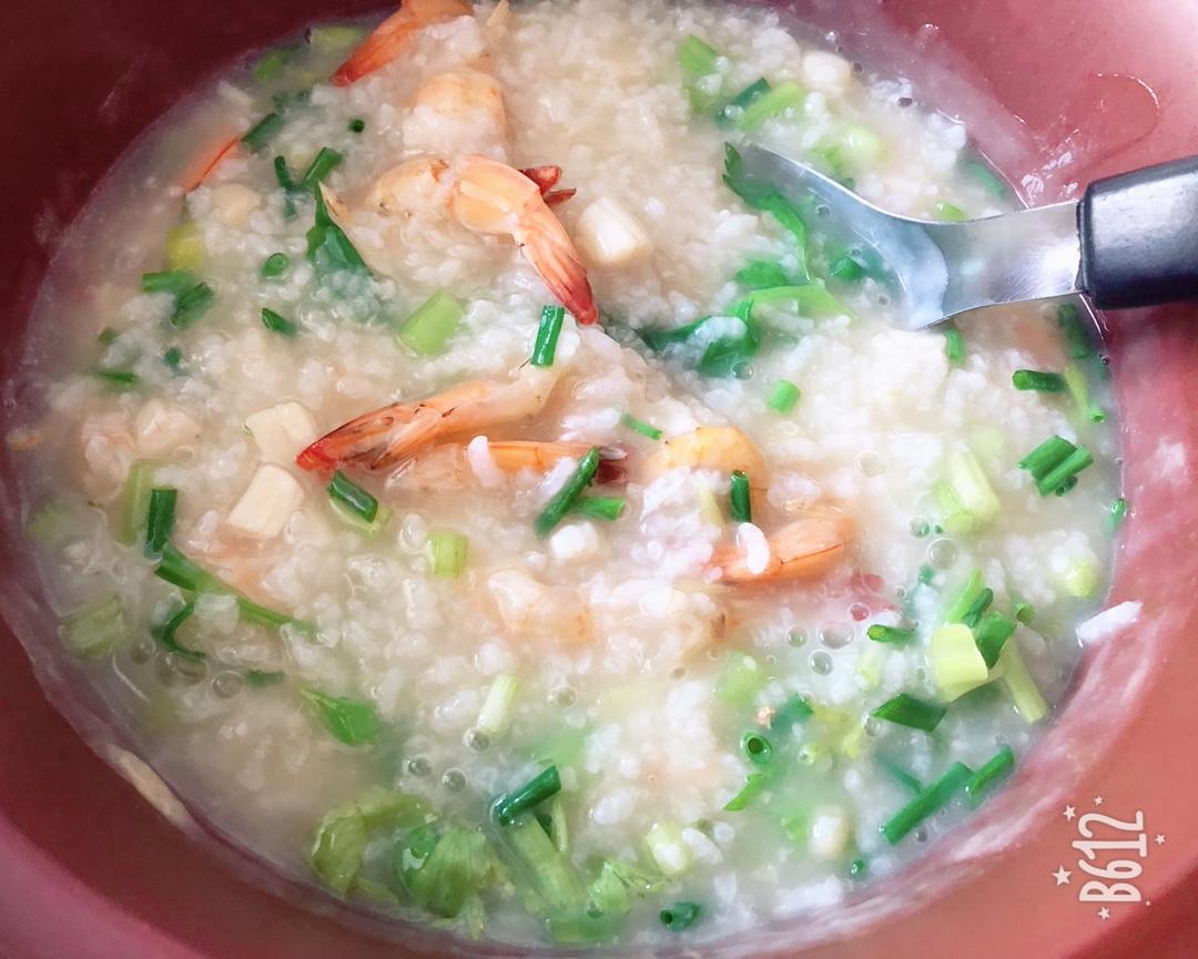 鲜虾干贝粥