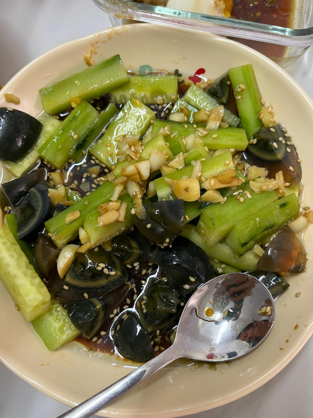 夏日开胃小凉菜“皮蛋拌黄瓜🥒”开胃减脂