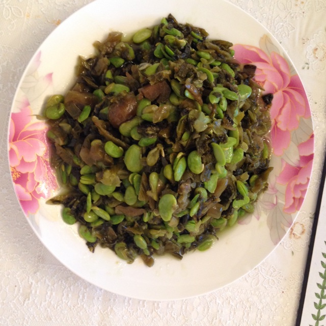 咸菜炒毛豆