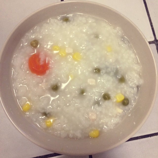 蔬菜鸡丝粥