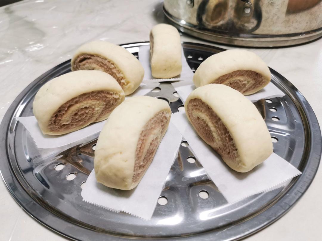 豆沙普通面粉双色刀切馒头