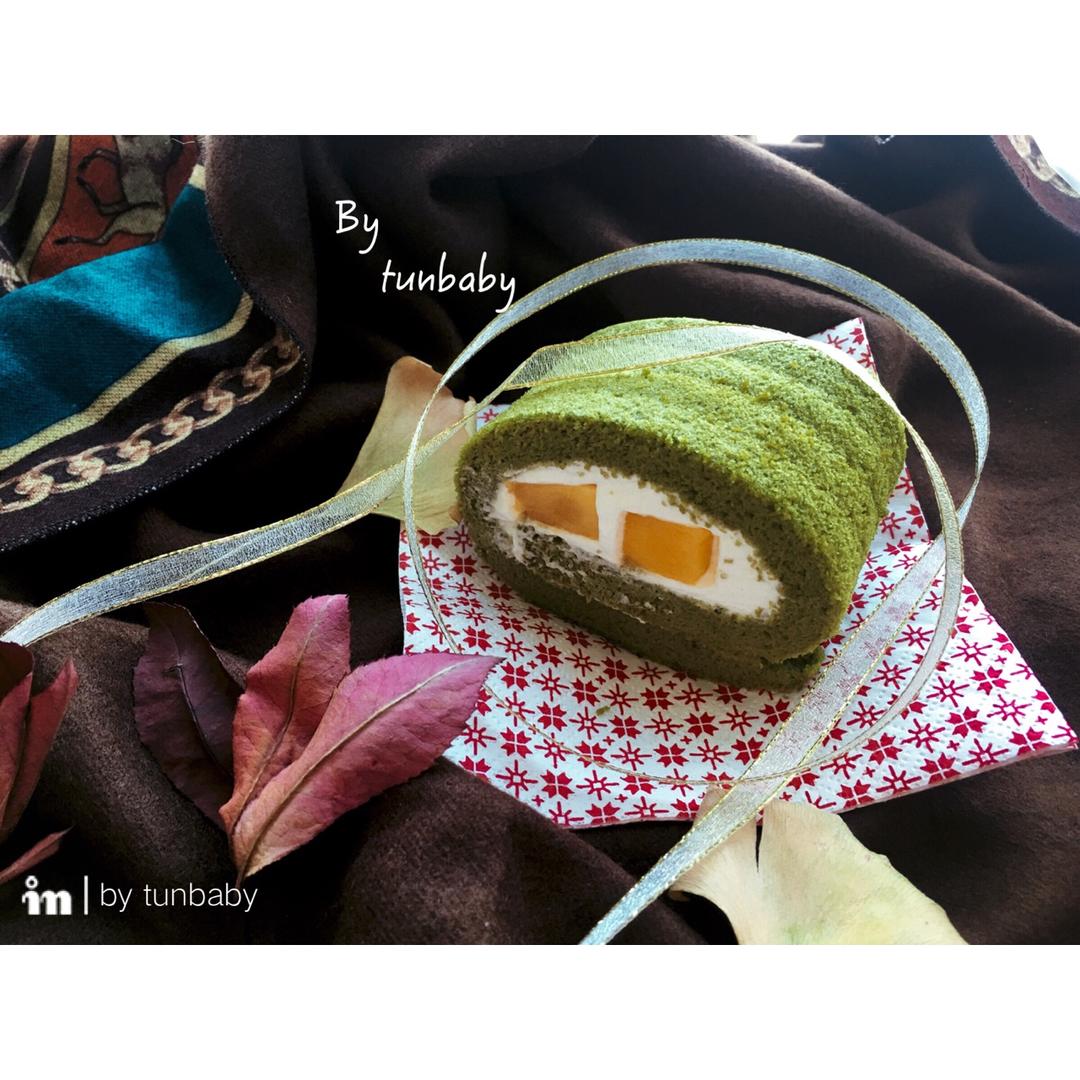 抹茶波点（条纹）蛋糕卷