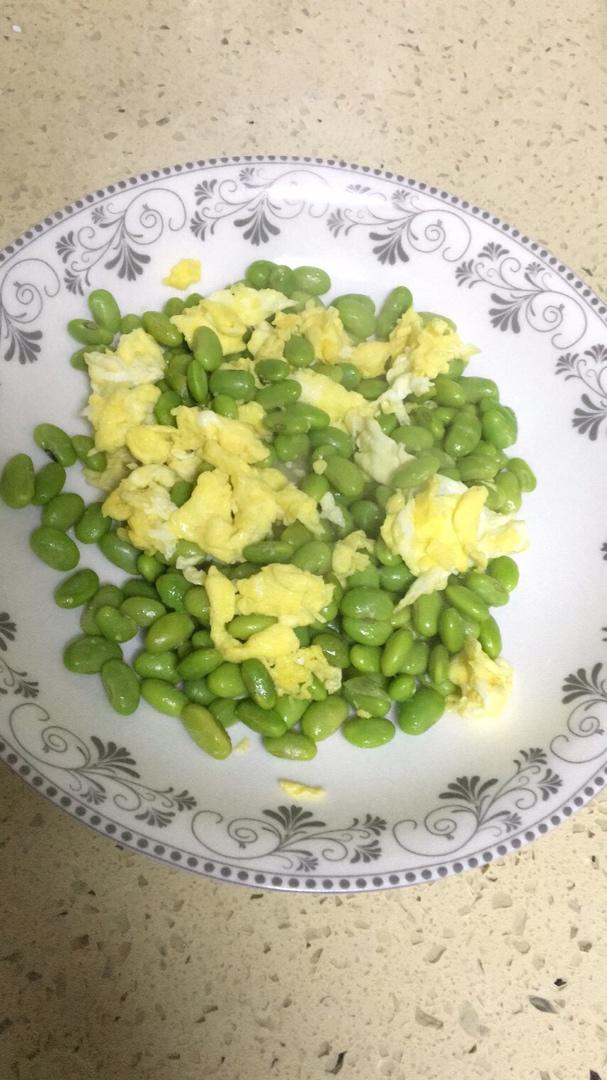 家常小炒—毛豆炒鸡蛋