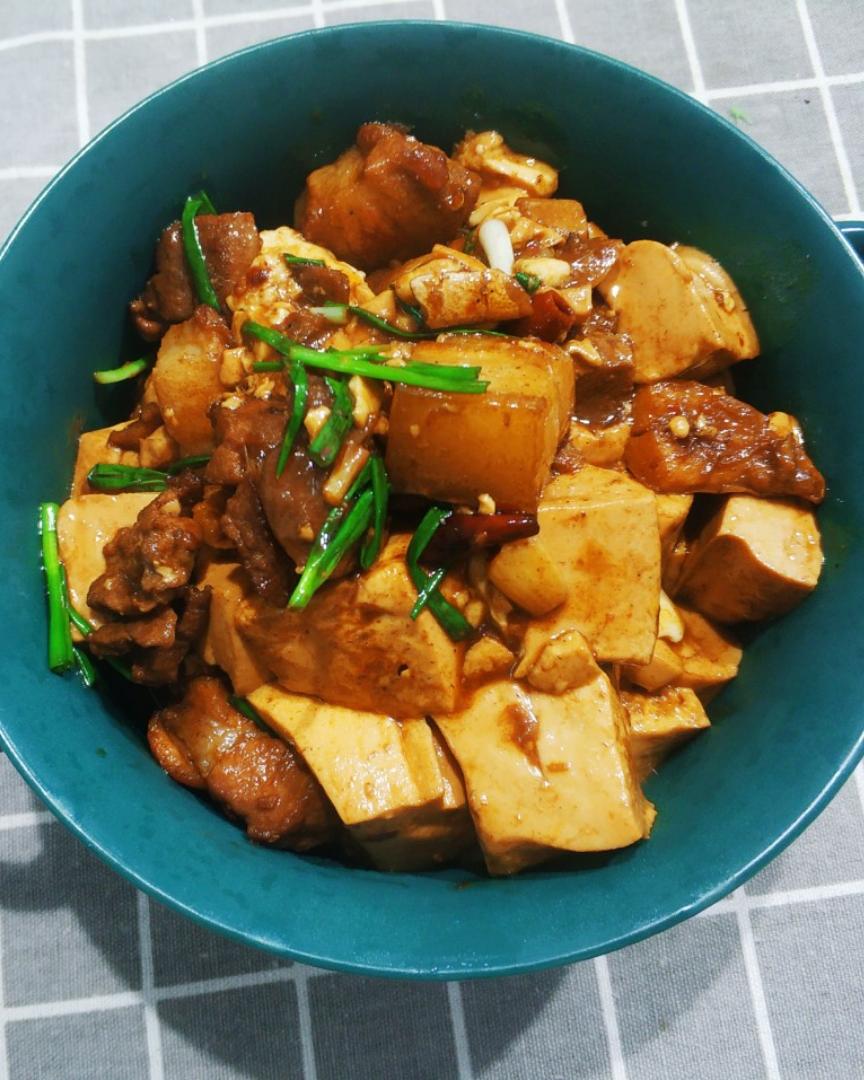 下饭家常菜-豆腐烧肉