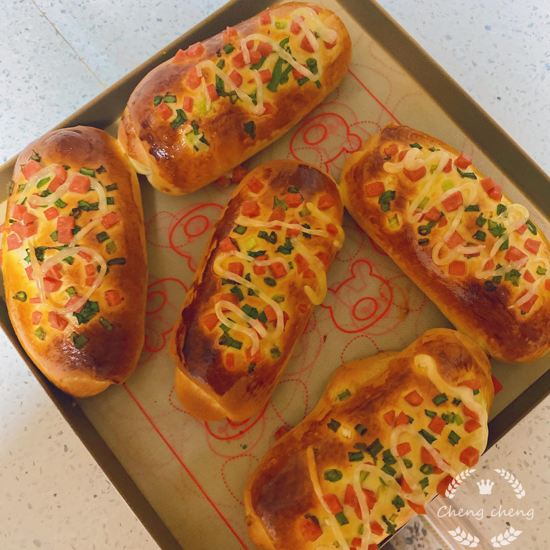 香葱火腿肉松面包