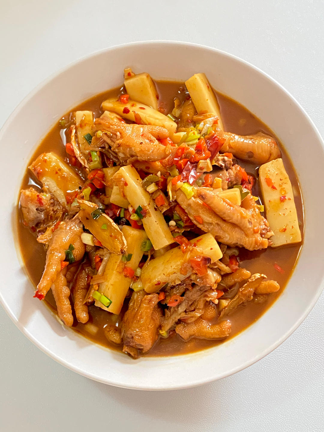 江西菜真的絕了！辣雞爪燒年糕真的好下飯的做法 步驟5