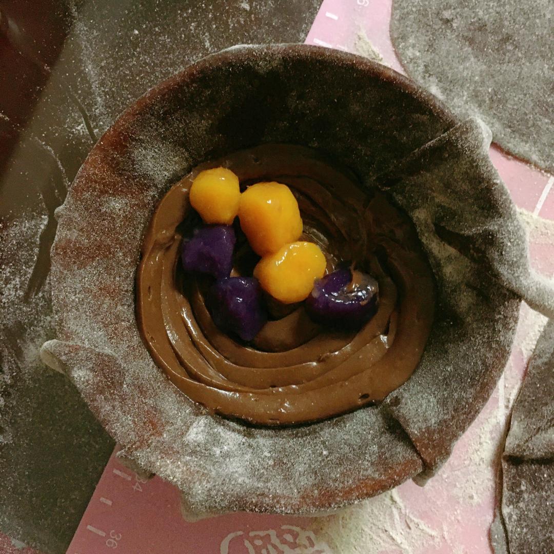 芋圆巧克力冰皮月亮蛋糕