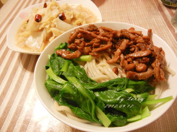 terry101做的家常青菜肉丝面