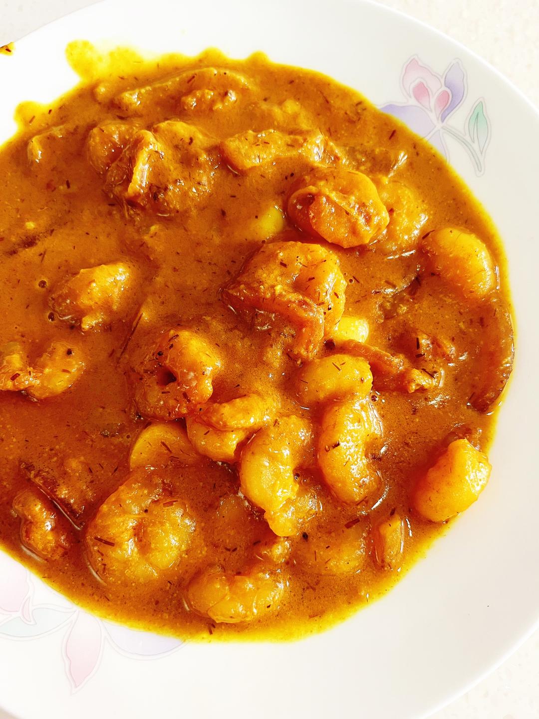 咖喱虾球的做法