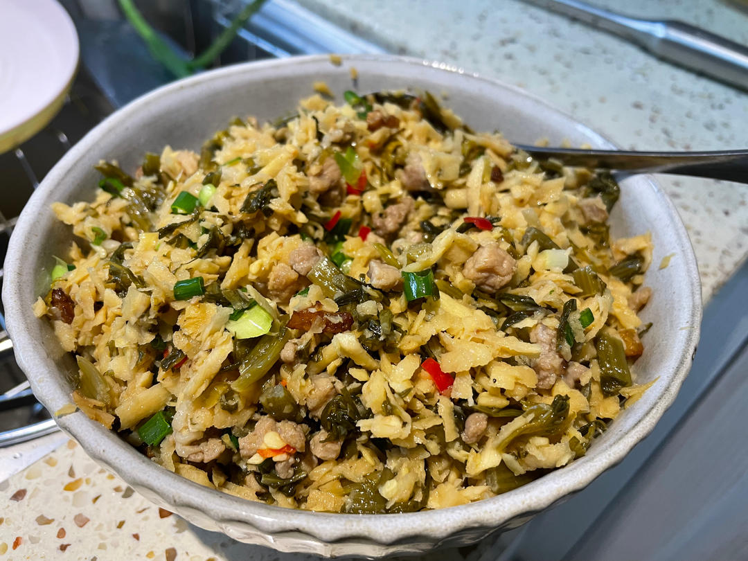 雪菜笋肉豆腐干馅（青团馅）
