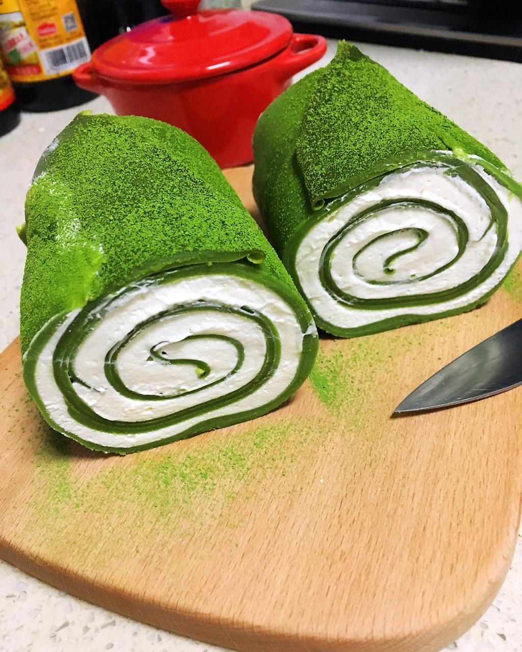 网红食谱│抹茶毛巾卷