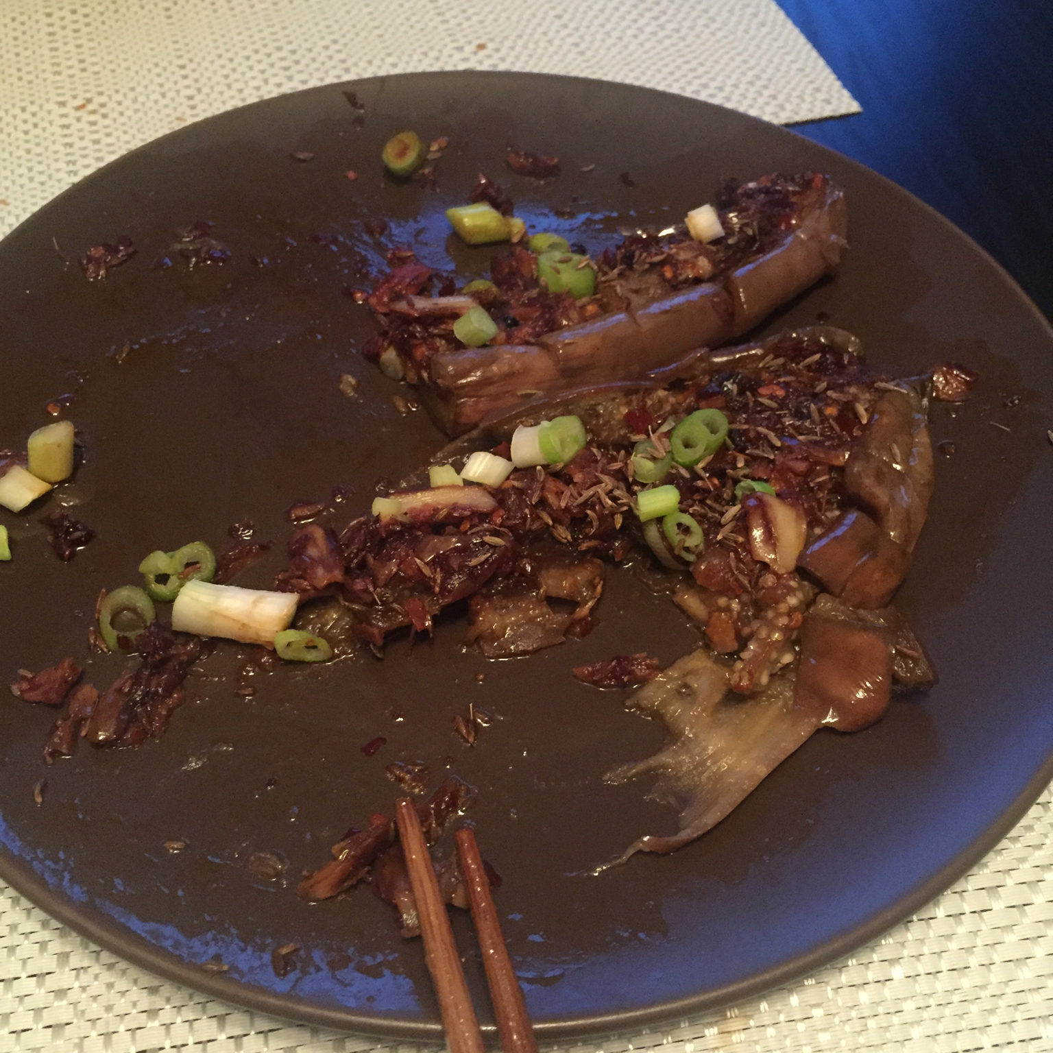 微波炉做出街头烧烤风的茄子