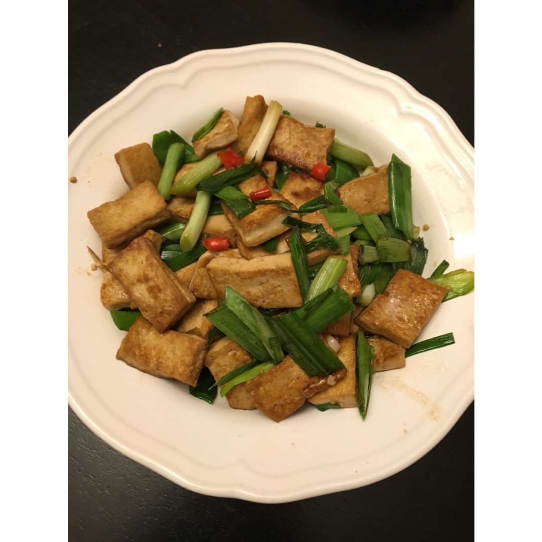 青蒜煎豆腐