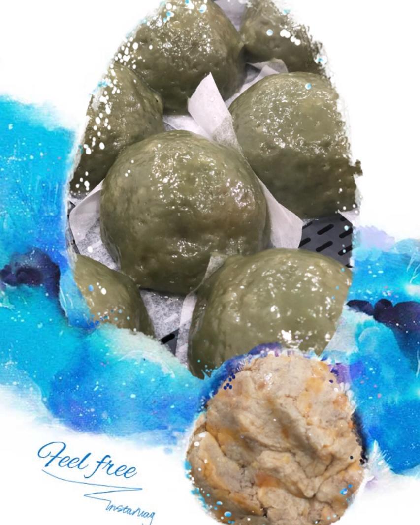 网红青团～～咸蛋黄肉松青团