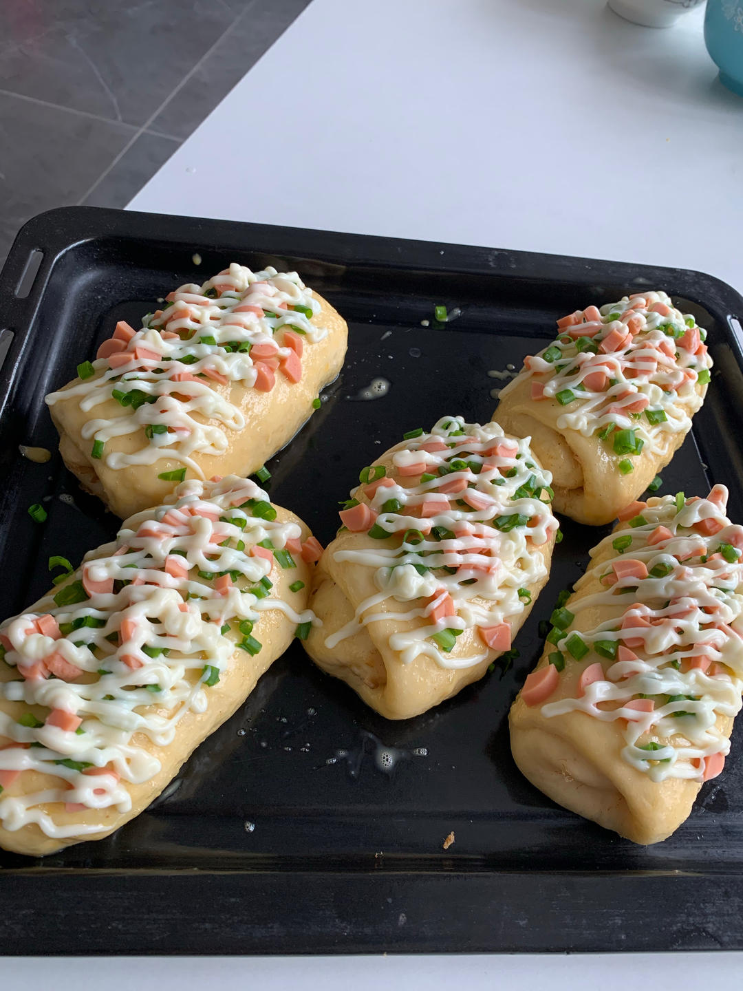 香葱火腿肉松面包