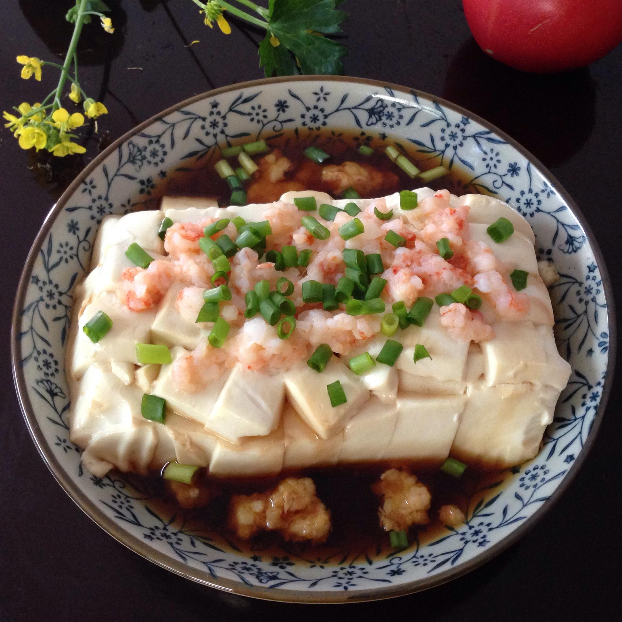 虾茸蒸豆腐的做法