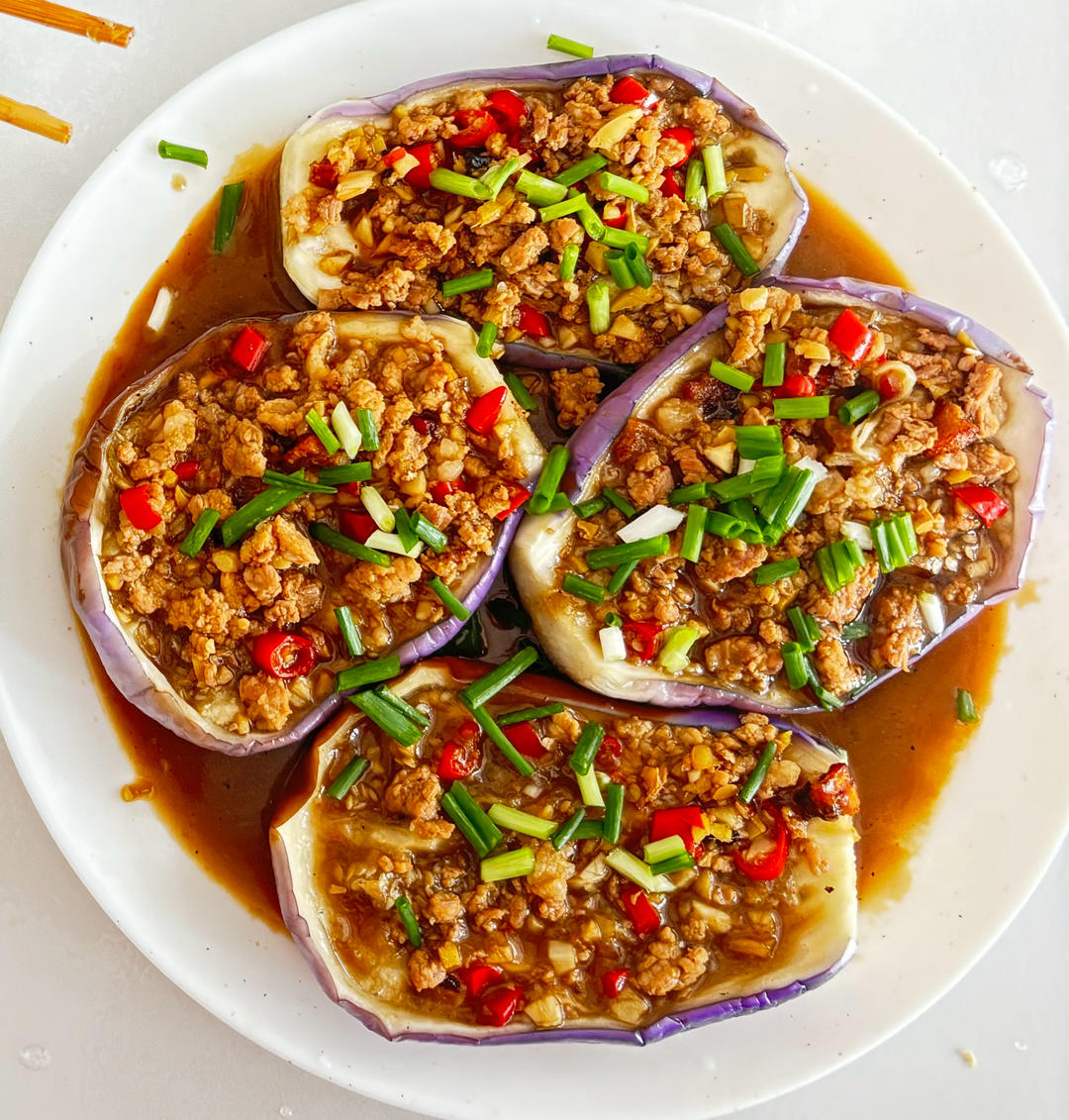蒜蓉肉末蒸茄子