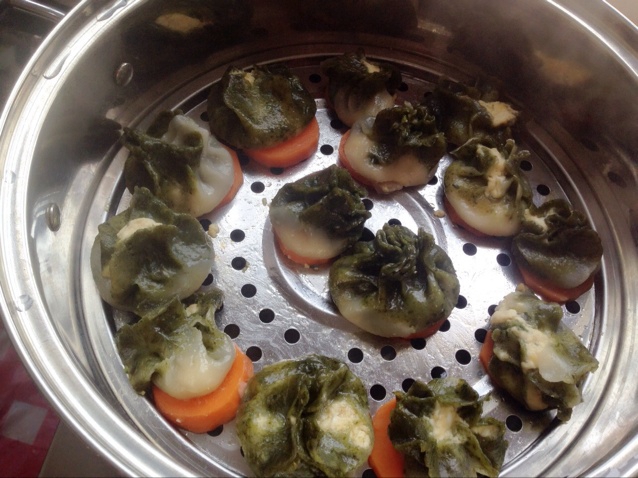 豆腐蛋黄翡翠包