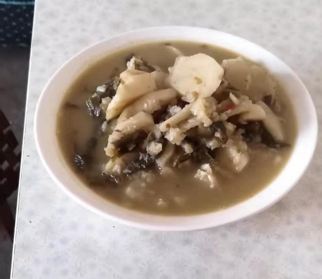 雪菜长山药羹（无油素食）的做法