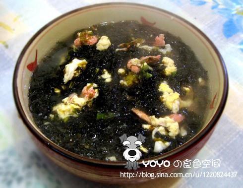 泛绿紫菜汤的做法