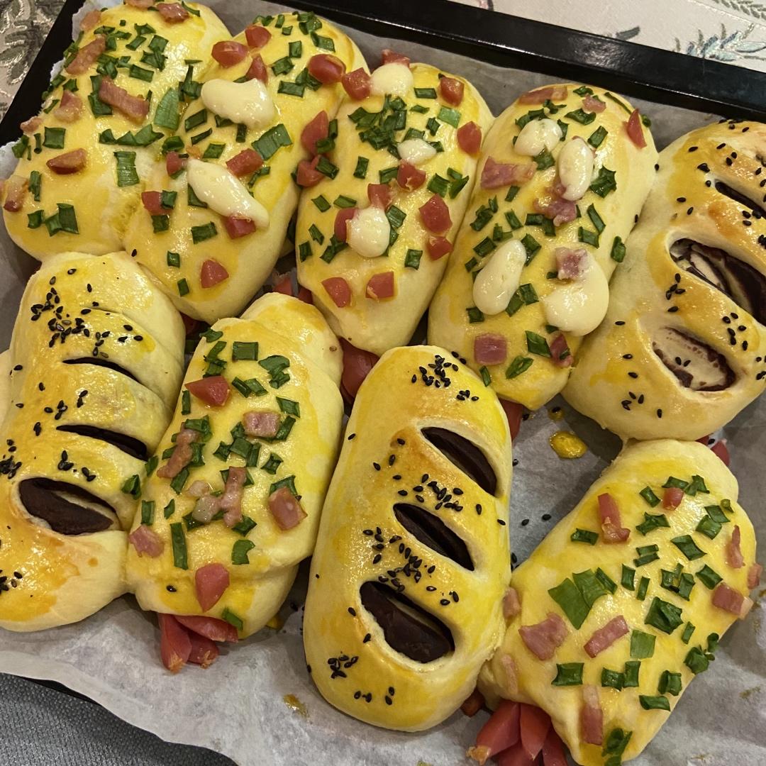 香葱火腿肉松面包