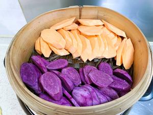 紫薯馒头、紫薯花卷、开花馒头的做法 步骤1