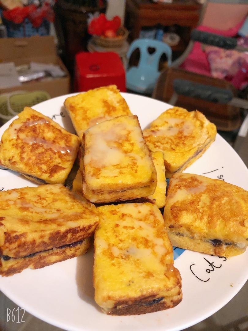 吐司这样做👉好吃到爆❗️紫薯芋泥西多士❗️