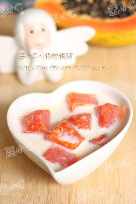 木瓜炖牛奶--牛奶如何不起花