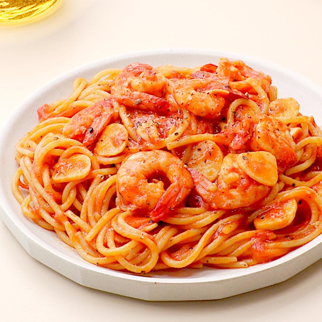 鲜虾番茄意面的做法