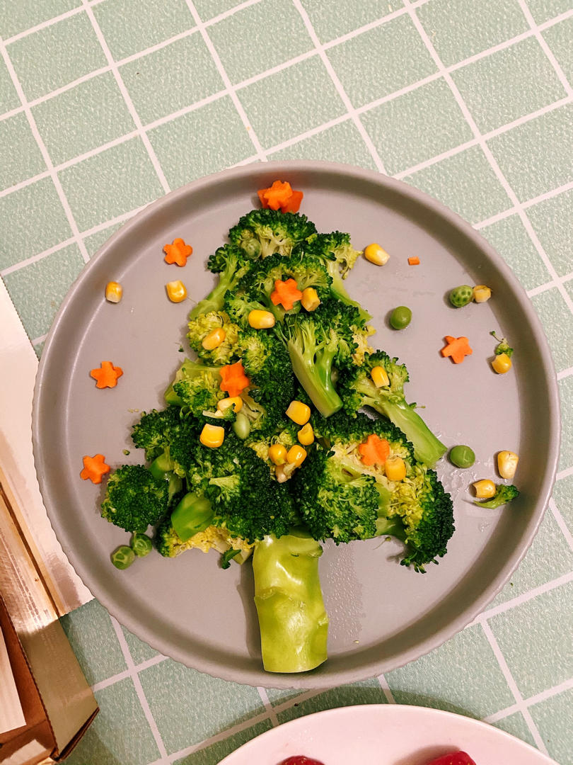 时光萌哒哒做的圣诞系列5西兰花圣诞树