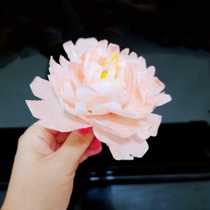 simomo小桃做的糯米纸,糖纸花-玫瑰