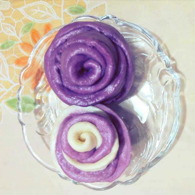 紫薯玫瑰花馒头