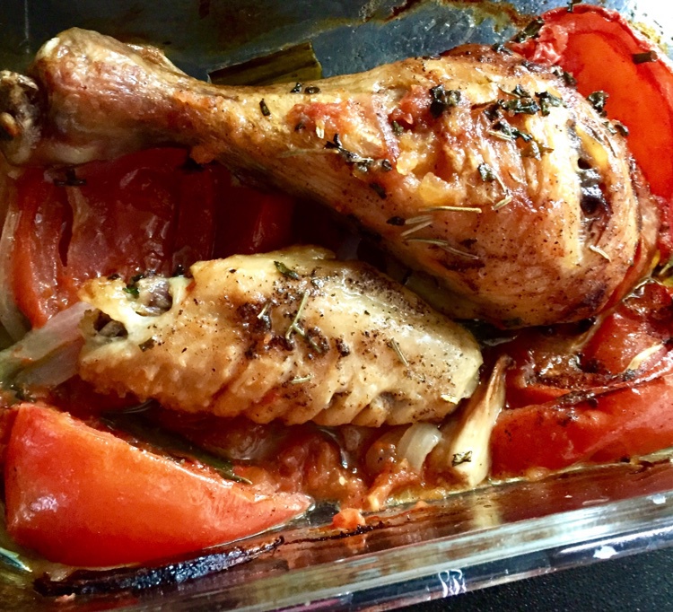 迷迭香番茄烤鸡腿/Roast chicken legs with rosemary and tomatoes