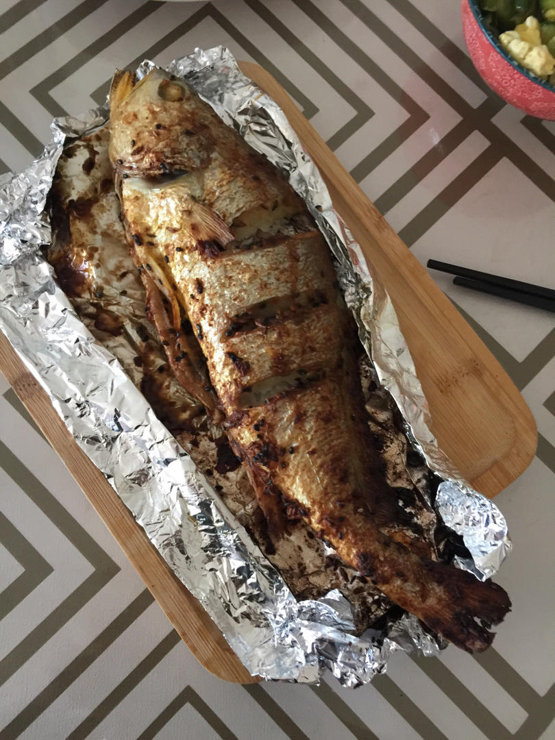 烤箱版懒人烤大黄花鱼