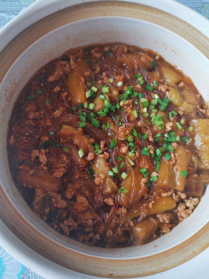 茄子肉末粉丝煲