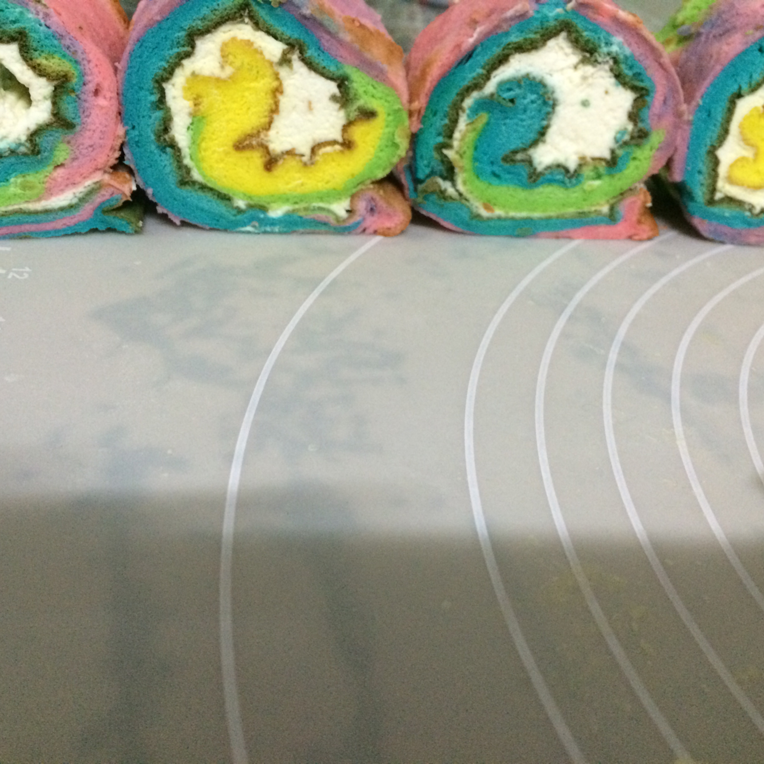 五彩斑斓的彩虹蛋糕卷   #皮黑森林#