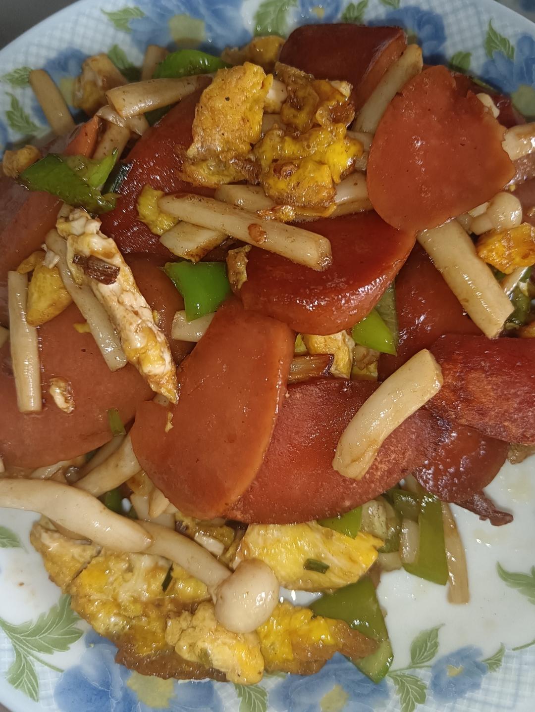 白玉菇炒火腿