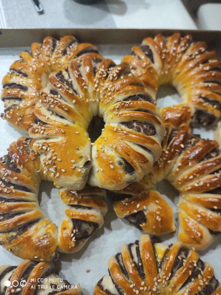 美味的豆沙面包卷（手揉版、手套膜）