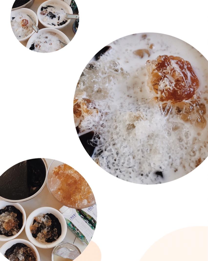 桃胶雪燕皂角米炖牛奶