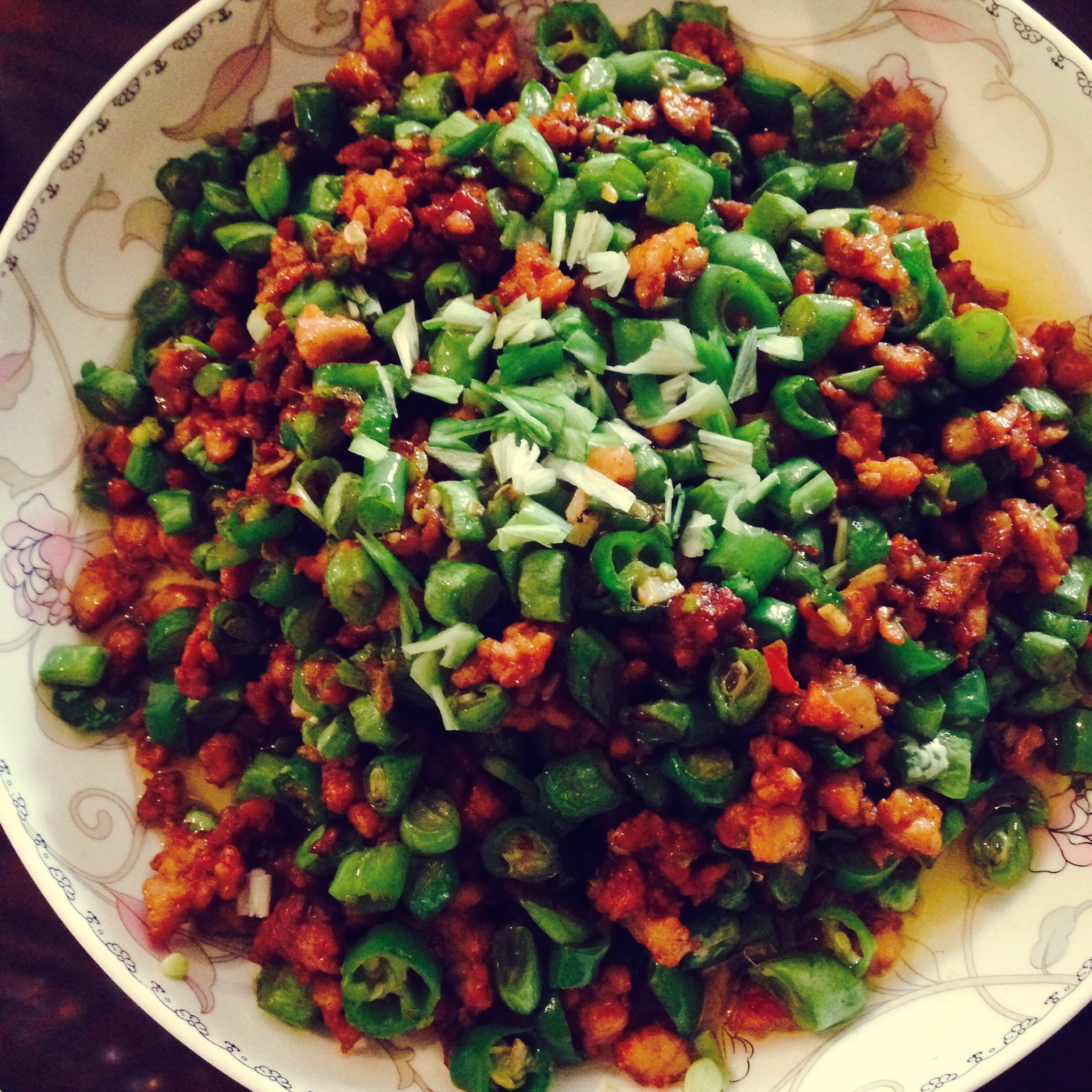 肉沫豆角下饭菜