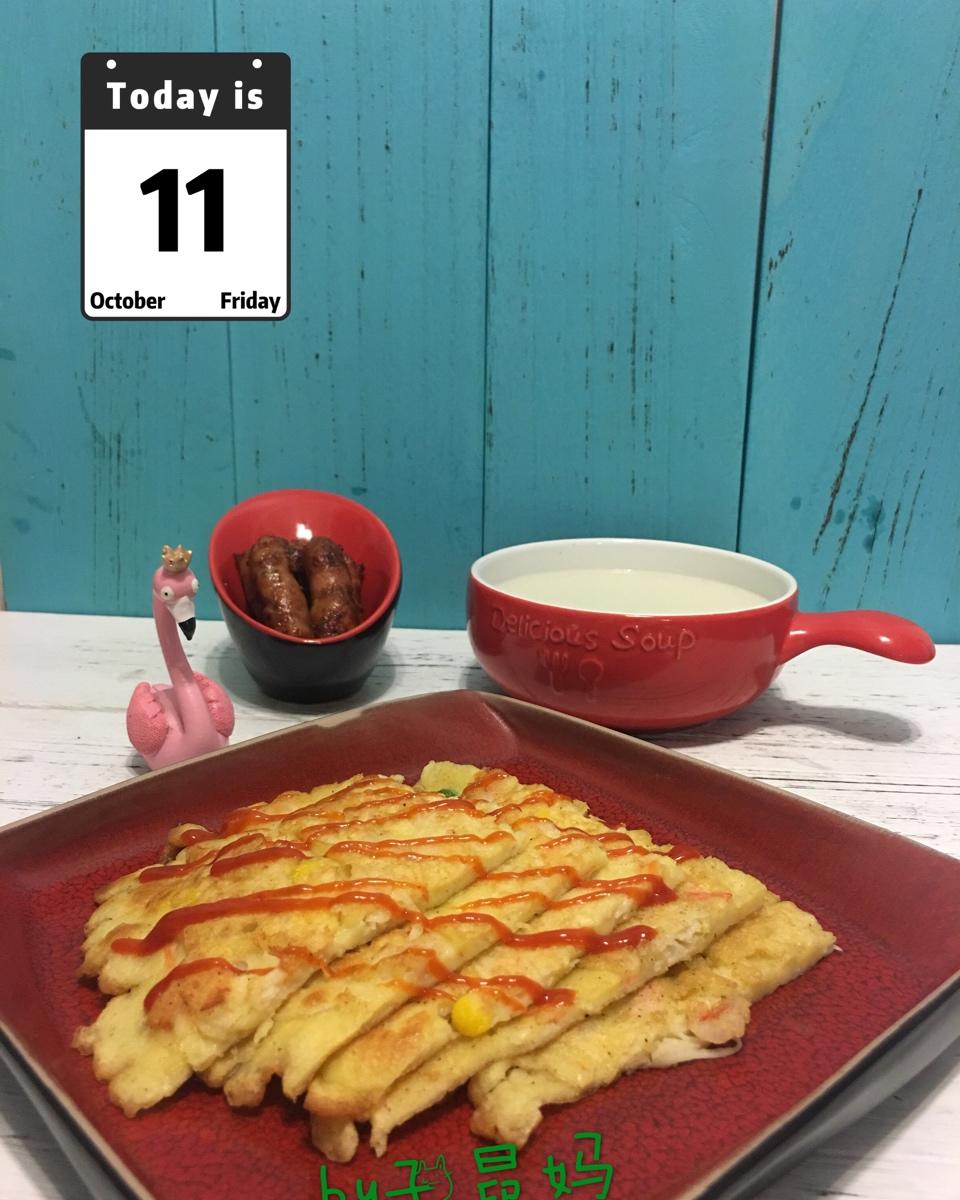 简单易做的海鲜鸡蛋饼-【早餐系列】