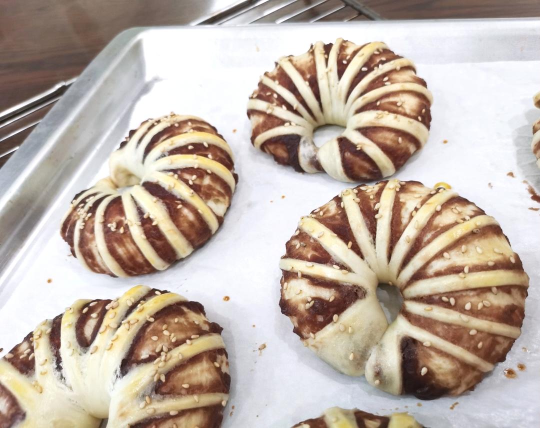 老式豆沙面包圈(只需一次发酵)